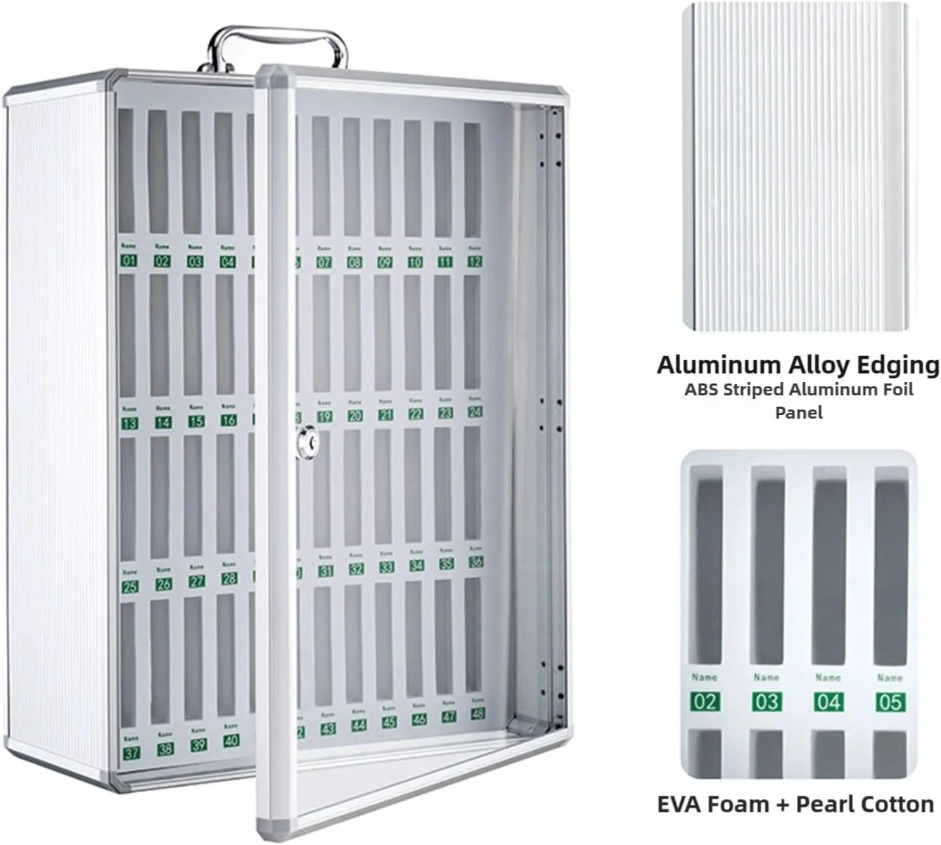Secure Phone Storage Cabinet with Transparent Door, ABS Corners, Numbered Slots, Lockable Mobile Phone Holder for Offices Schools Events(60 bits)