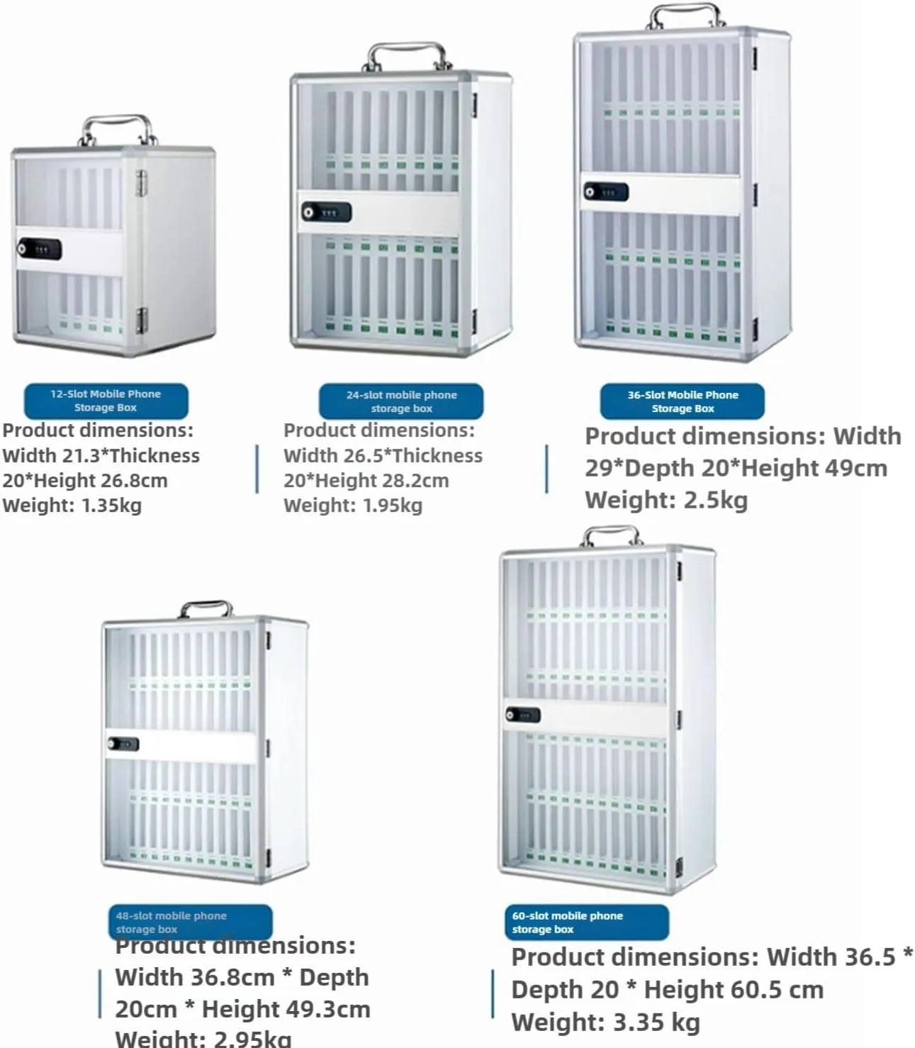 Secure Phone Storage Cabinet with Transparent Door, ABS Corners, Numbered Slots, Lockable Mobile Phone Holder for Offices Schools Events(60 bits)