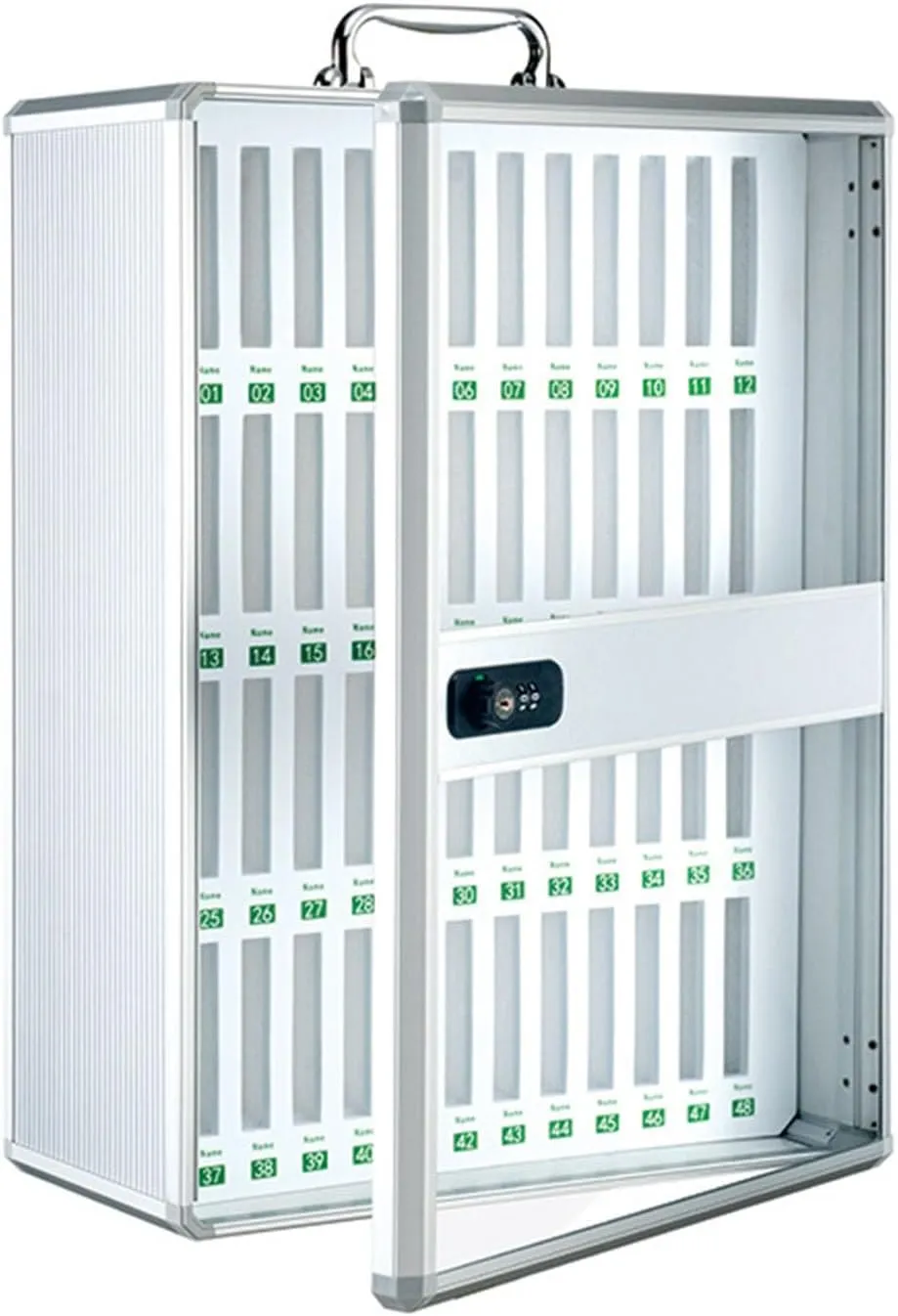 Secure Phone Storage Cabinet with Transparent Door, ABS Corners, Numbered Slots, Lockable Mobile Phone Holder for Offices Schools Events(60 bits)