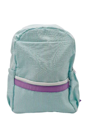 Seersucker Small Backpack Mermaid