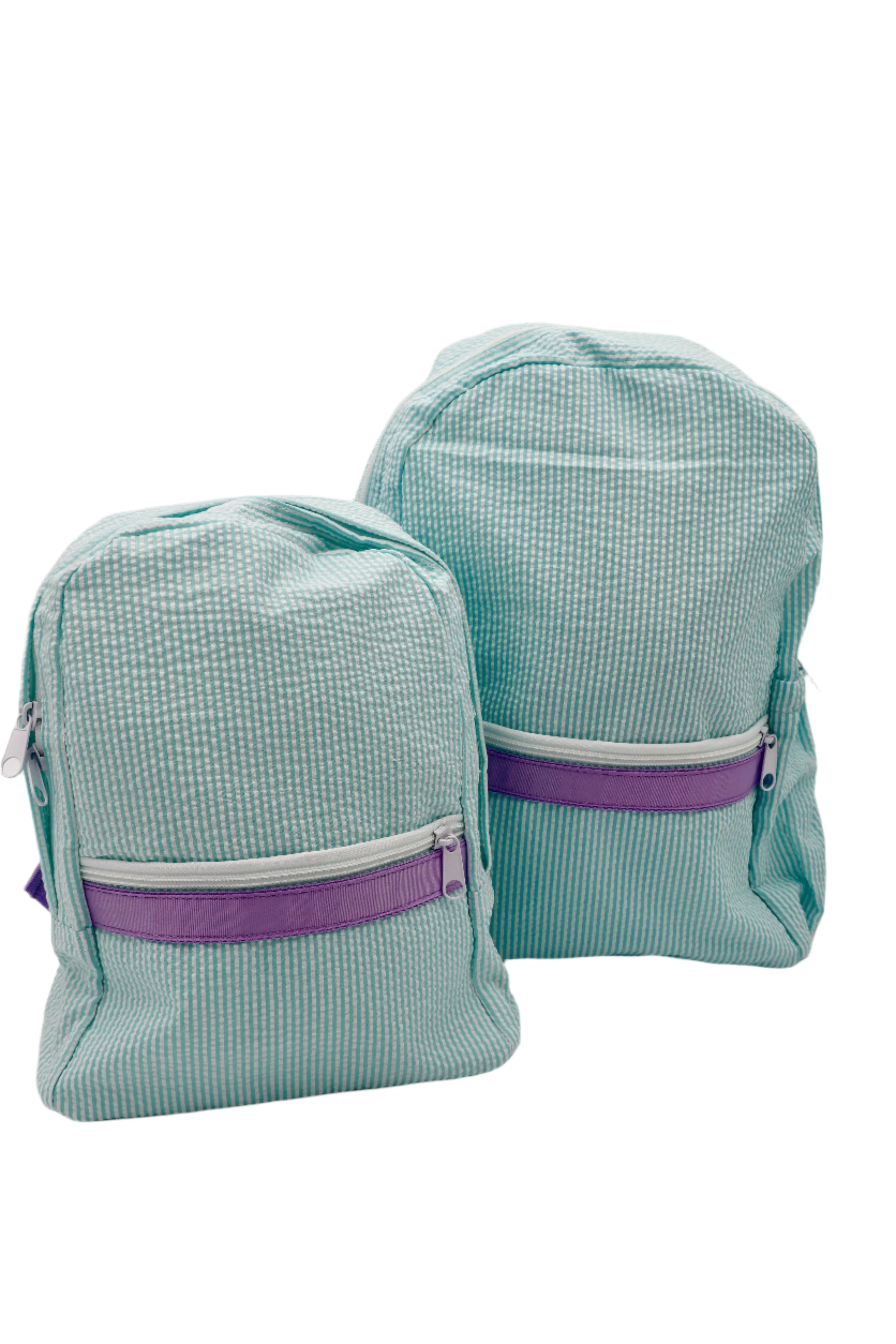 Seersucker Small Backpack Mermaid