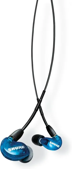 Shure AONIC 215 Wired Sound Isolating Earbuds, Clear Sound, Single Driver, Secure In-Ear Fit, Detachable Cable, Durable Quality, Compatible with Apple & Android Devices - Blue