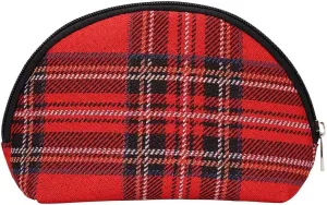 Signare Tapestry Cosmetic Bag Toiletry Makeup Bag for Women With Red Royal Stewart Tartan Design (COSM-RSTT)