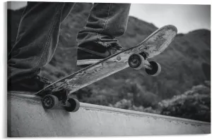 Skateboard Sport Skate Black White Room Aesthetics Posters Canvas Posters Bedroom Decoration Sports Office Decoration Gifts Wall Art Decoration Printing Posters 12x18inch(30x45cm)