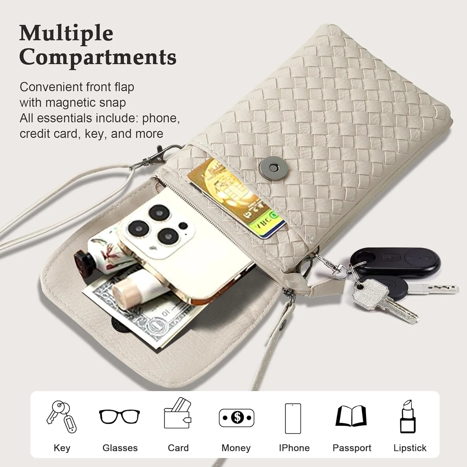 Small Crossbody Bags for Women Small Purses Woven Cell Phone Purse Travel Purse Wallet Phone Purses