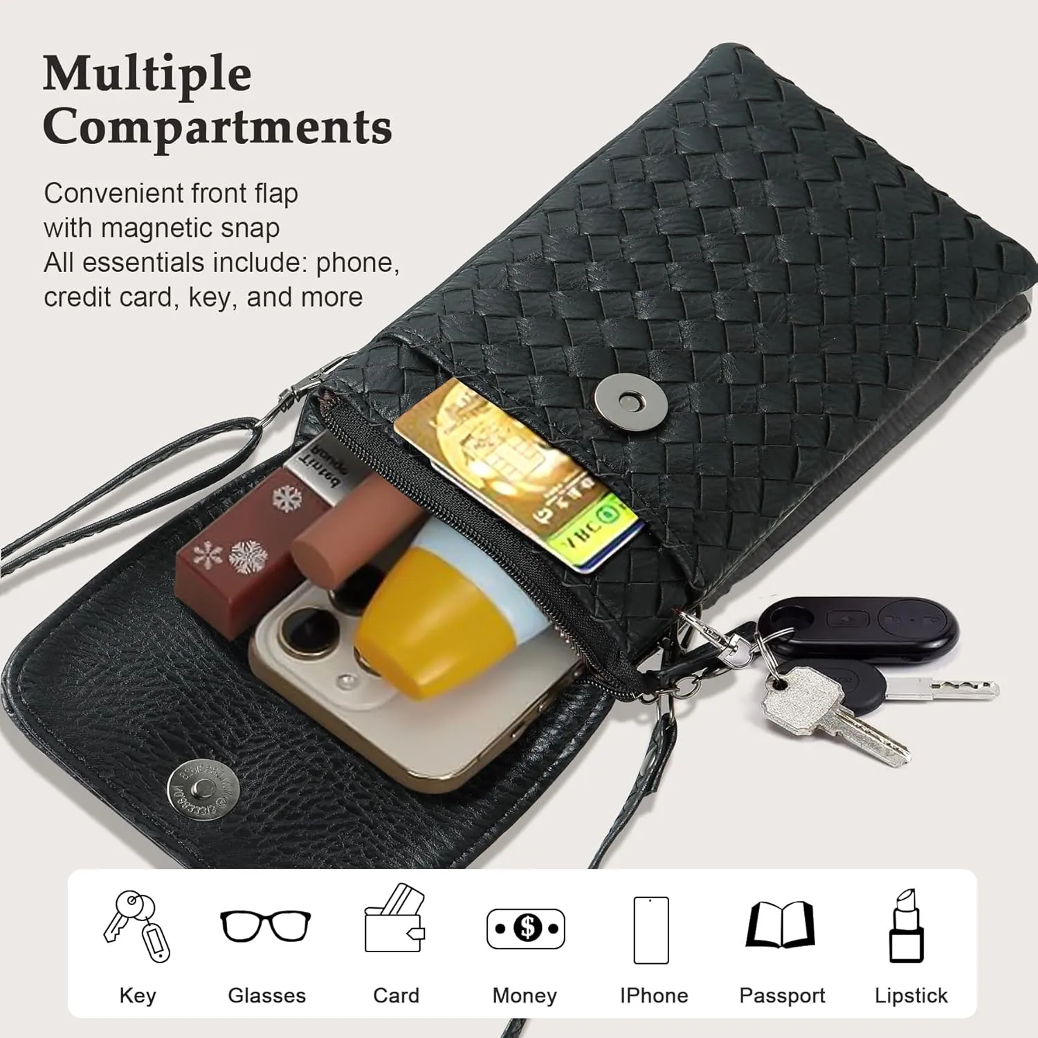 Small Crossbody Bags for Women Small Purses Woven Cell Phone Purse Travel Purse Wallet Phone Purses