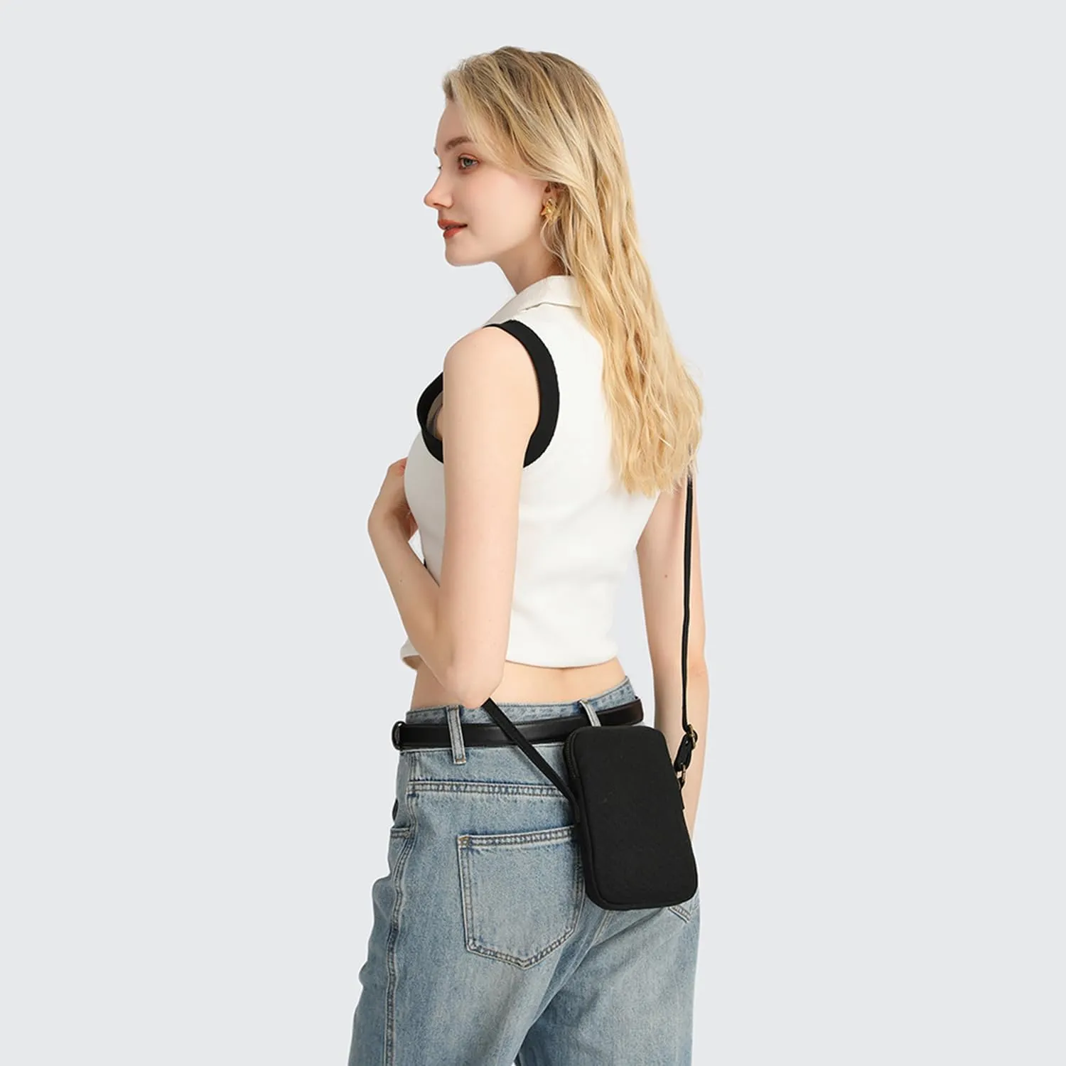 Small Crossbody Purse Zipper Cell Phone Bag Mini Shoulder Purse Wallet Smart Phone Wallet with Credit Card Solts