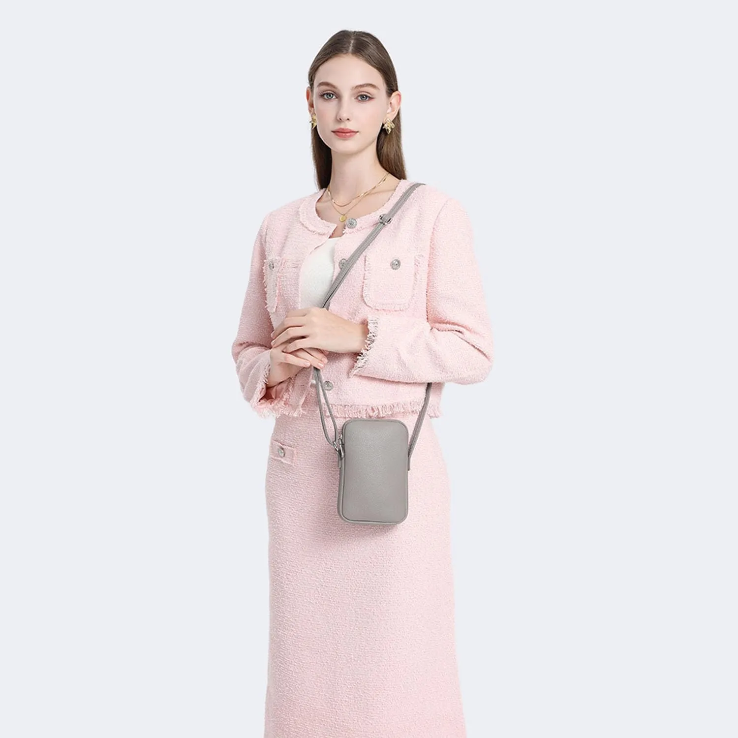 Small Crossbody Purse Zipper Cell Phone Bag Mini Shoulder Purse Wallet Smart Phone Wallet with Credit Card Solts