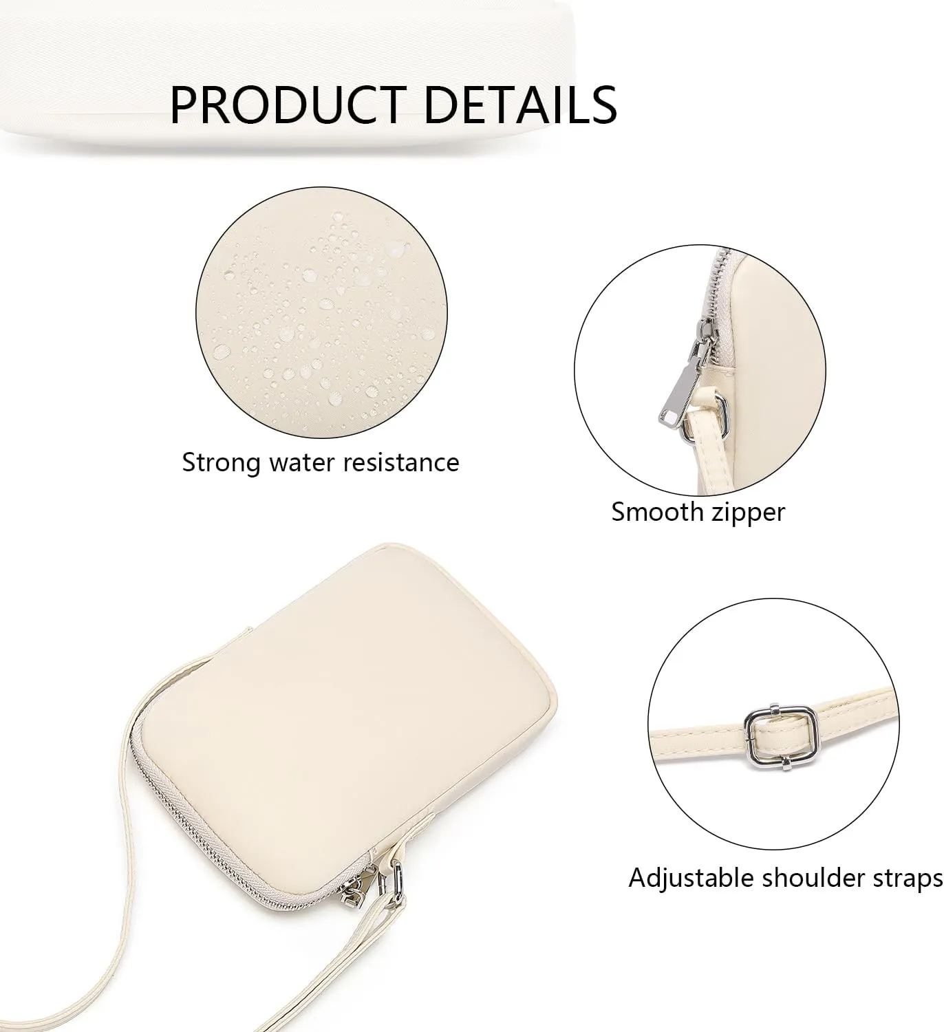 Small Crossbody Purse Zipper Cell Phone Bag Mini Shoulder Purse Wallet Smart Phone Wallet with Credit Card Solts