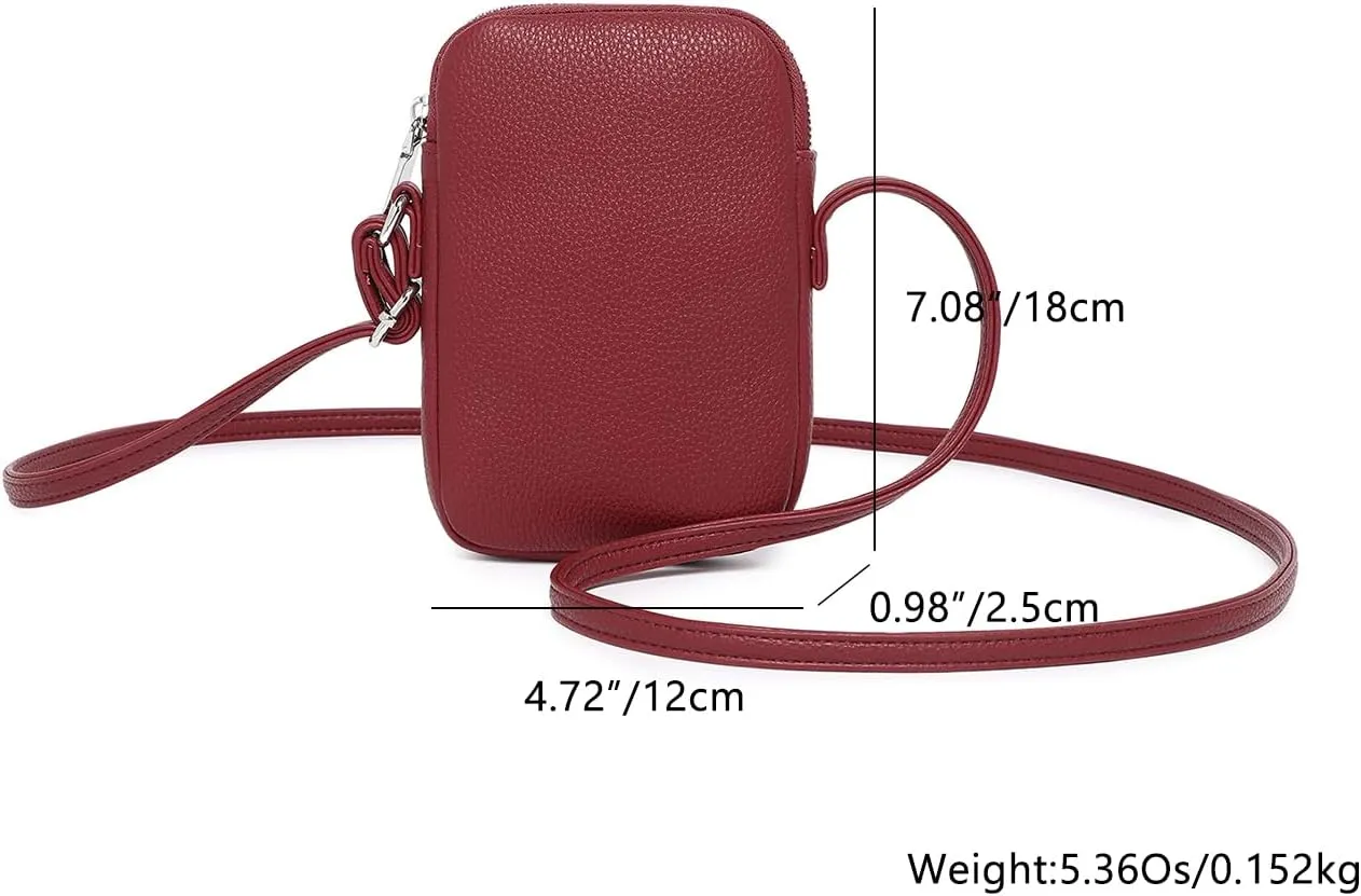Small Crossbody Purse Zipper Cell Phone Bag Mini Shoulder Purse Wallet Smart Phone Wallet with Credit Card Solts
