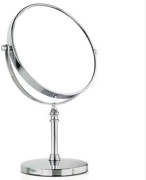 Small Mirror Makeup Vanity Mirror, Desktop Two-Sided Beauty Mirror Multiple Magnification Cosmetic Mirror 360° Swivel Bathroom Mirror Makeup Mirror (Color : Silver, Size : 3X)