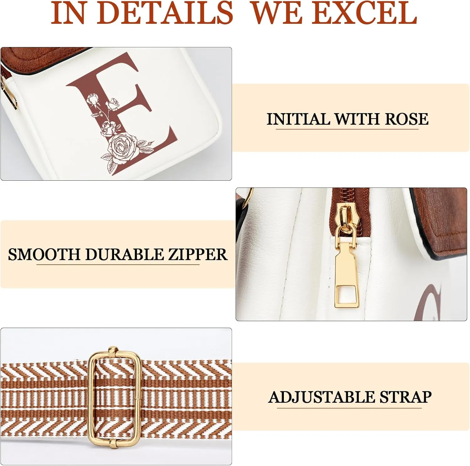 Small Personalized Initial Crossbody Bag for Women Cell Phone Leather Purse Wallet Birthday Gift