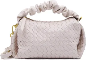 Small Woven Purses, Designer Crossbody Bags for Women Vegan Leather Bags Evening Woven Handbag Clutch