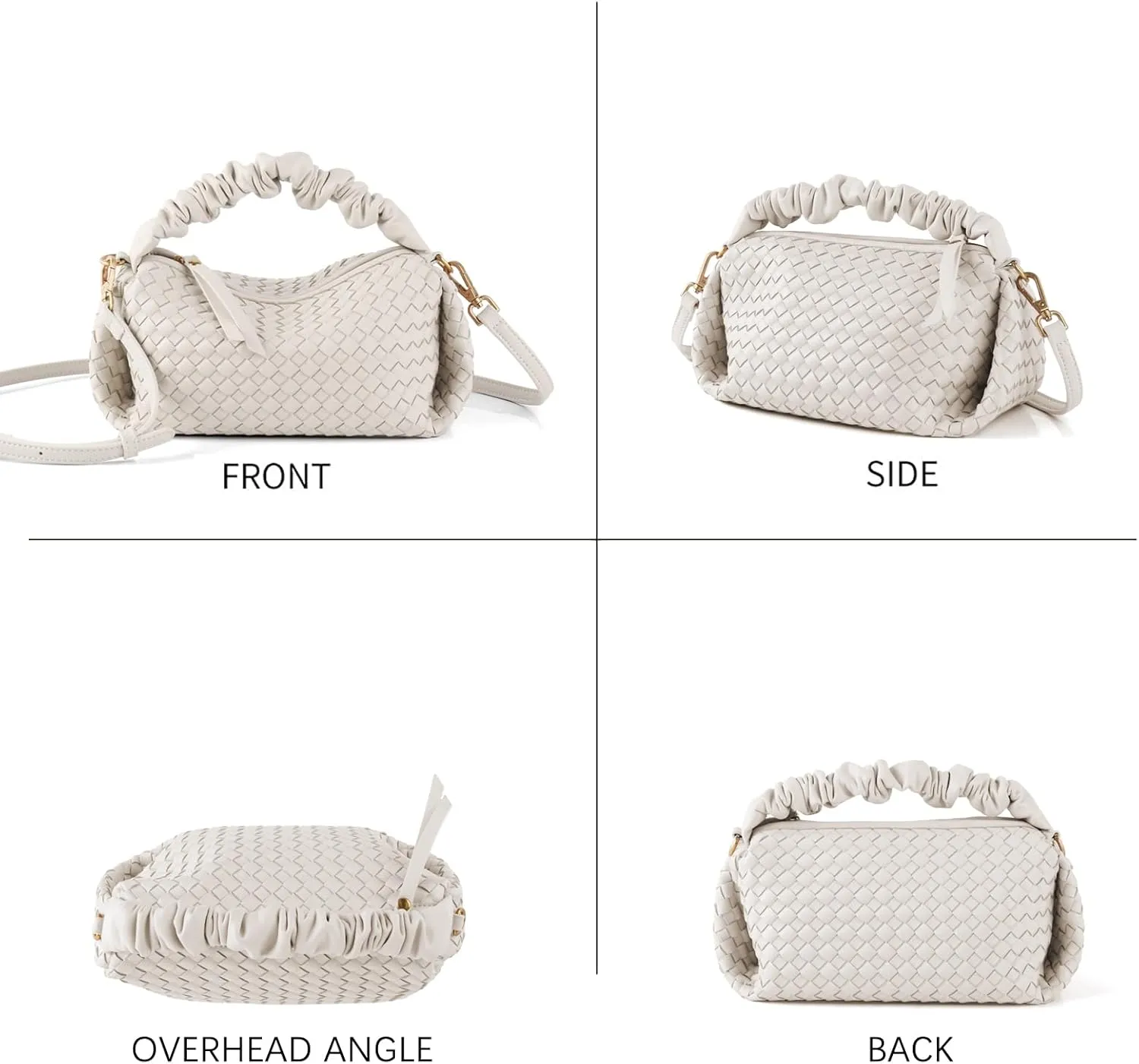 Small Woven Purses, Designer Crossbody Bags for Women Vegan Leather Bags Evening Woven Handbag Clutch