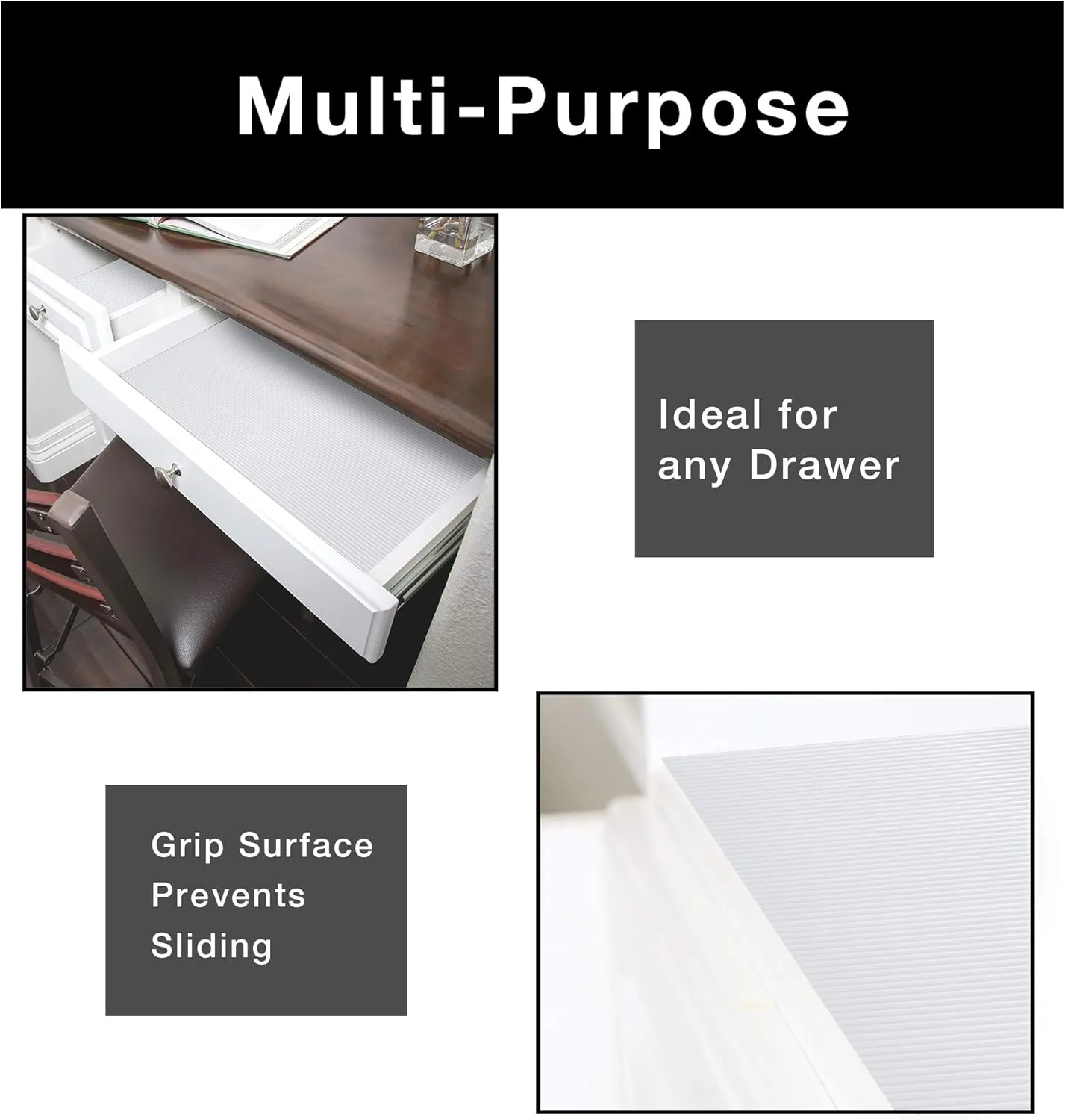 Smart Design Wire Rack Shelf Liner - Ribbed Grip - 18 Inch x 4 Feet - NSF Certified - for Steel Metal Shelves - Home Garage and Kitchen - Clear