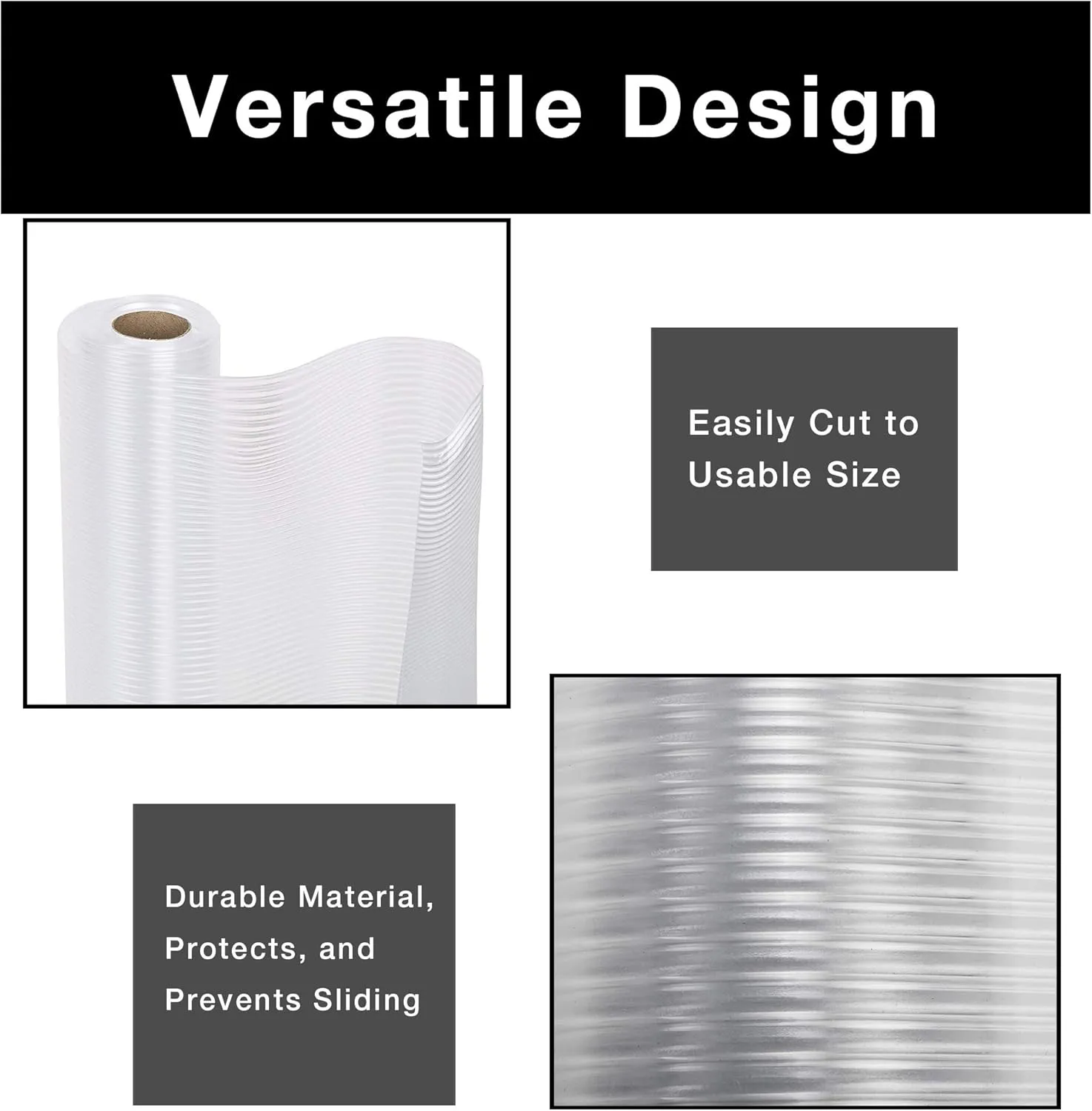 Smart Design Wire Rack Shelf Liner - Ribbed Grip - 18 Inch x 4 Feet - NSF Certified - for Steel Metal Shelves - Home Garage and Kitchen - Clear