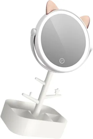 Smart Dimming Makeup Mirror with Light Led Magnifying Swivel for Bathroom Vanity Desk Perfect Present