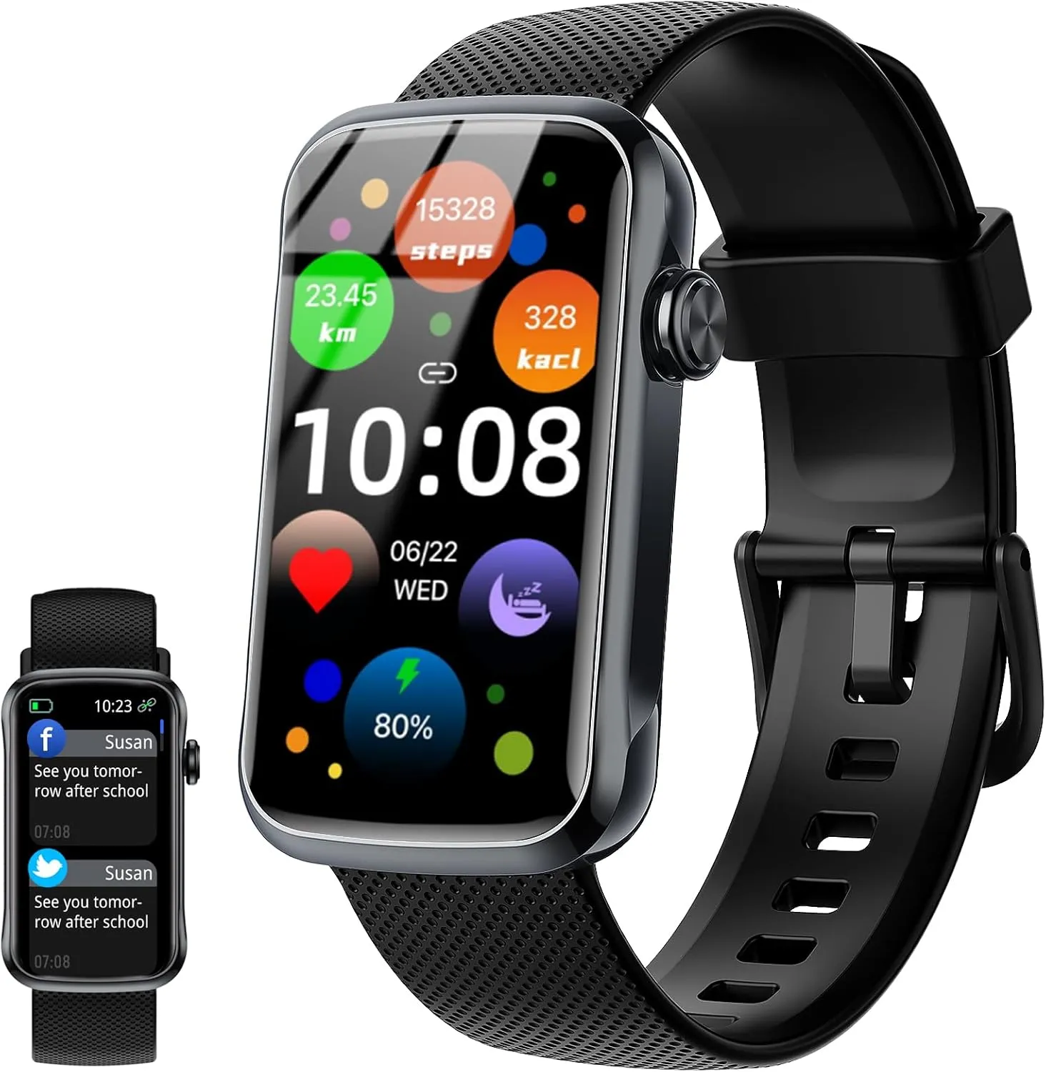 Smart Watch, 1.47" HD Smartwatch for Men Women with 24 Sport Modes, IP68 Waterproof Fitness Tracker with 24/7 Heart Rate/Sleep/SpO2 Monitor, Step Tracker, Pedometer, Activity Tracker for Android iOS