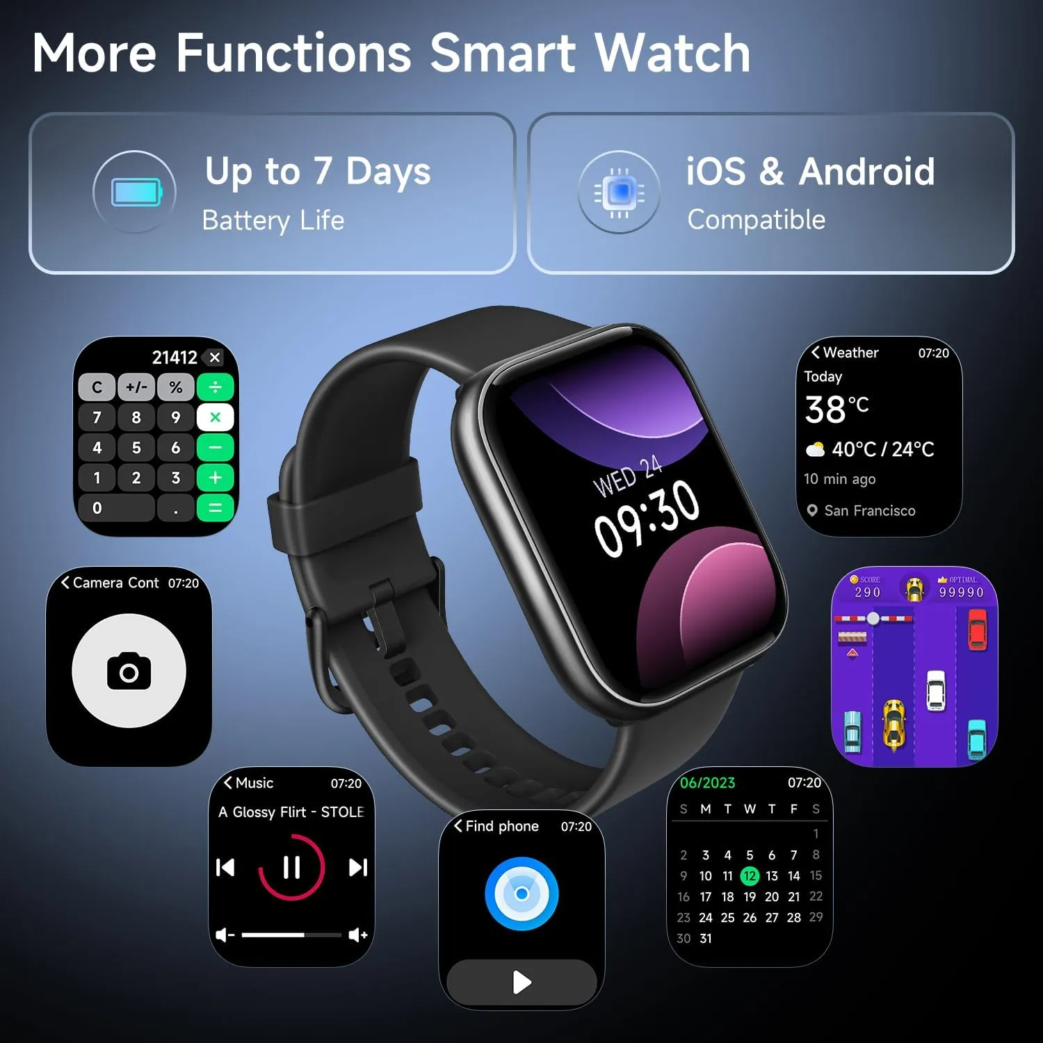 Smart Watch for Android iOS Phones, 1.91’’ HD Display Smartwatch for Women Men Built-in Alexa(Answer/Make Calls), Fitness&Sleep Tracker, Heart Rate Monitor, 115  Activity Mode
