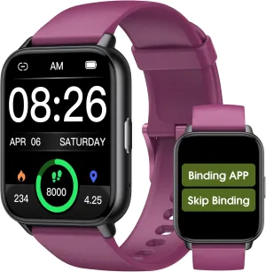 Smart Watch for Men Women, 1.91'' Big Font No App/Phone Required, Fitness Tracker with Pedometer, Bluetooth Call (Answer/Make Call), Heart Rate Blood Oxygen Monitor Step Counter, 100  Sports Modes
