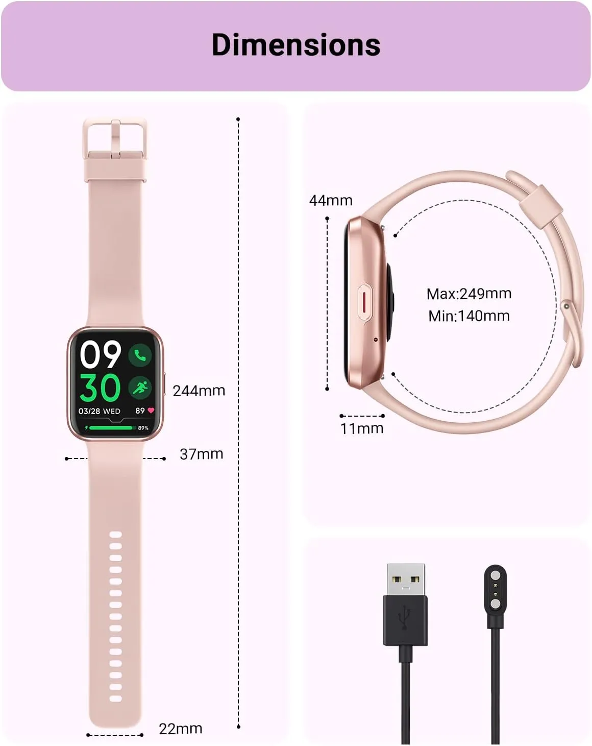Smart Watch for Women Android & iPhone, Alexa Built-in, 1.8" Touch Screen Fitness Tracker with Answer/Make Calls, IP68 Waterproof Heart Rate/Sleep/SpO2 Monitor, Pedometer, 100  Sport Modes