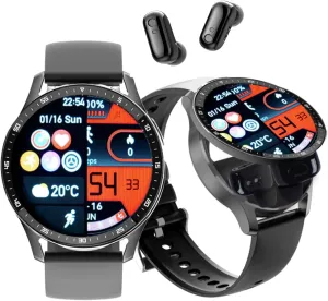 Smart Watch with Earbuds,2 in 1 Earphone & Bluetooth Watch,Fitness Tracker Watch(Answer/Calls) 1.39" Touch Fitness Smartwatch with Pedometer/Sleep Monitor for Android & iOS (Black)