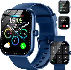 Smart Watch(Answer/Make Call), 1.96" HD Smartwatch for Men Women, 2025 Fitness Watch with 110  Sport Modes/Heart Rate/Sleep Monitor/Pedometer, IP68 Waterproof Fitness Activity Tracker for Android iOS