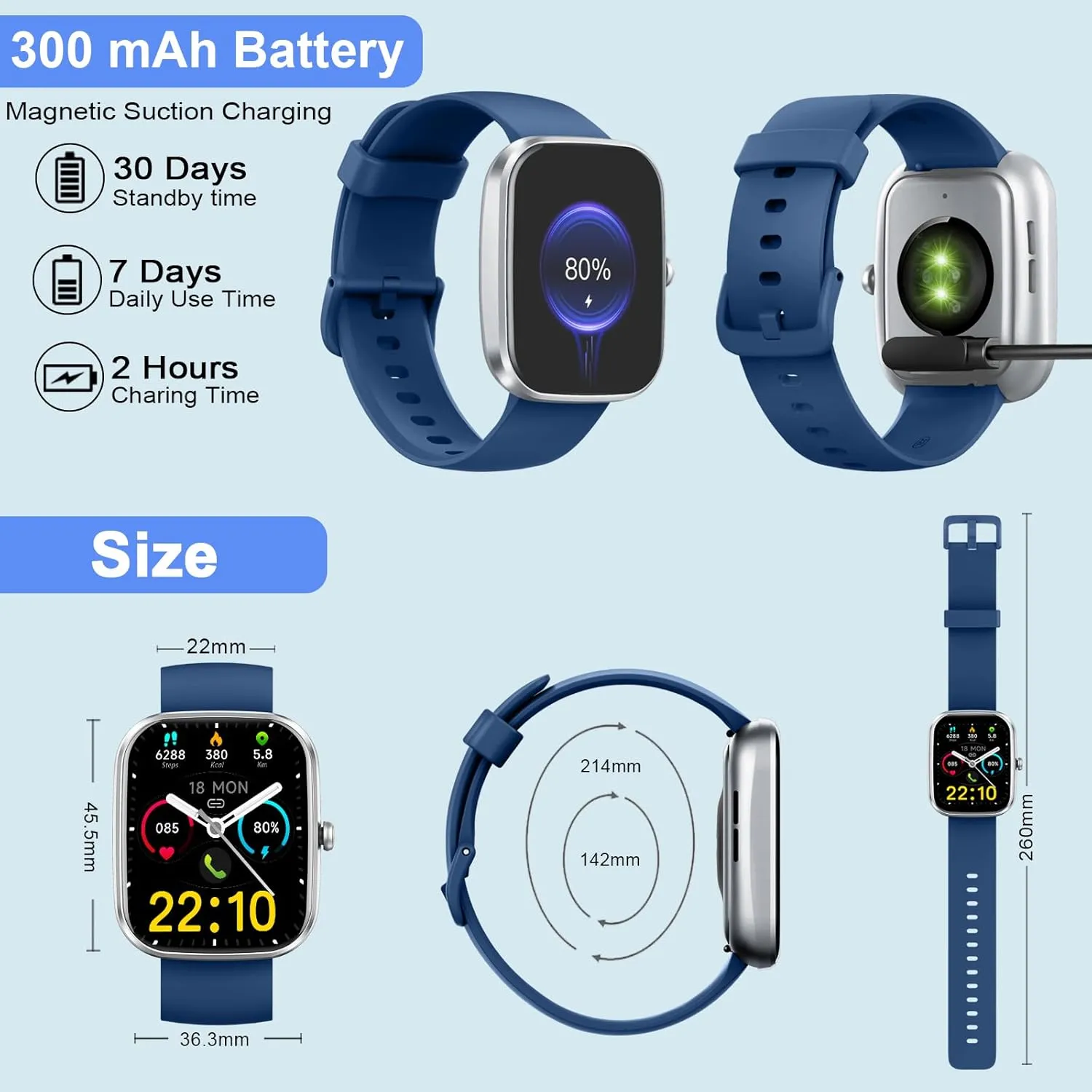 Smart Watch(Answer/Make Calls), 1.91" Smartwatches for Men Women, Fitness Tracker with 110  Sport Modes, IP68 Waterproof, Heart Rate/Sleep/Spo2 Monitor, Pedometer, Activity Tracker for Android iOS