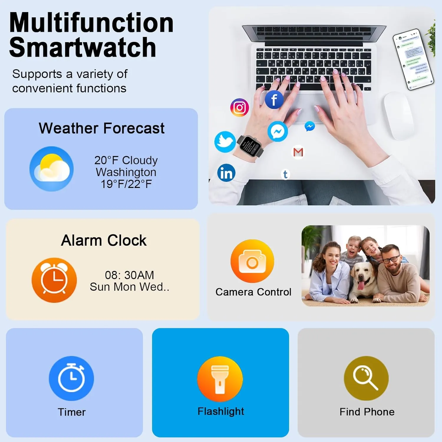 Smart Watch(Answer/Make Calls), 1.91" Smartwatches for Men Women, Fitness Tracker with 110  Sport Modes, IP68 Waterproof, Heart Rate/Sleep/Spo2 Monitor, Pedometer, Activity Tracker for Android iOS