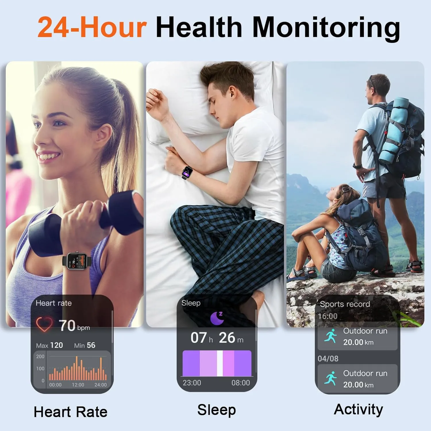 Smart Watch(Answer/Make Calls), 1.91" Smartwatches for Men Women, Fitness Tracker with 110  Sport Modes, IP68 Waterproof, Heart Rate/Sleep/Spo2 Monitor, Pedometer, Activity Tracker for Android iOS