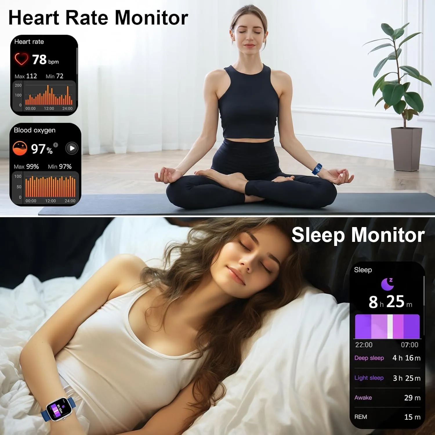 Smart Watch(Answer/Make Calls), 1.91" Smartwatches for Men Women, Fitness Tracker with 110  Sport Modes, IP68 Waterproof, Heart Rate/Sleep/Spo2 Monitor, Pedometer, Activity Tracker for Android iOS