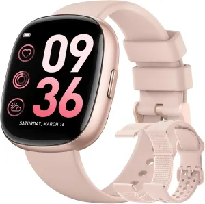 Smart Watches for Women Men with Call: Fitness Trackers with 24-Hour Heart Rate SpO2 Sleep Monitor 5ATM Waterproof 120  Sport Mode Watches for Women gift Compatible with iPhone Android Phones(3 Bands)