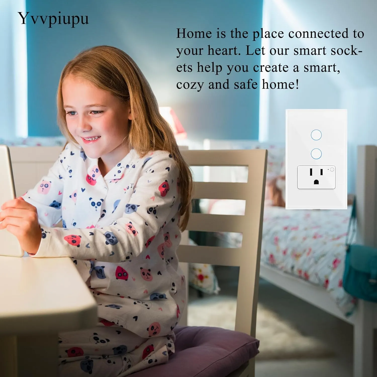 Smart WiFi Light Switch, No Hub Required, Compatible with Alexa and Google Assistant, Single Pole, White (White), ky-861 2