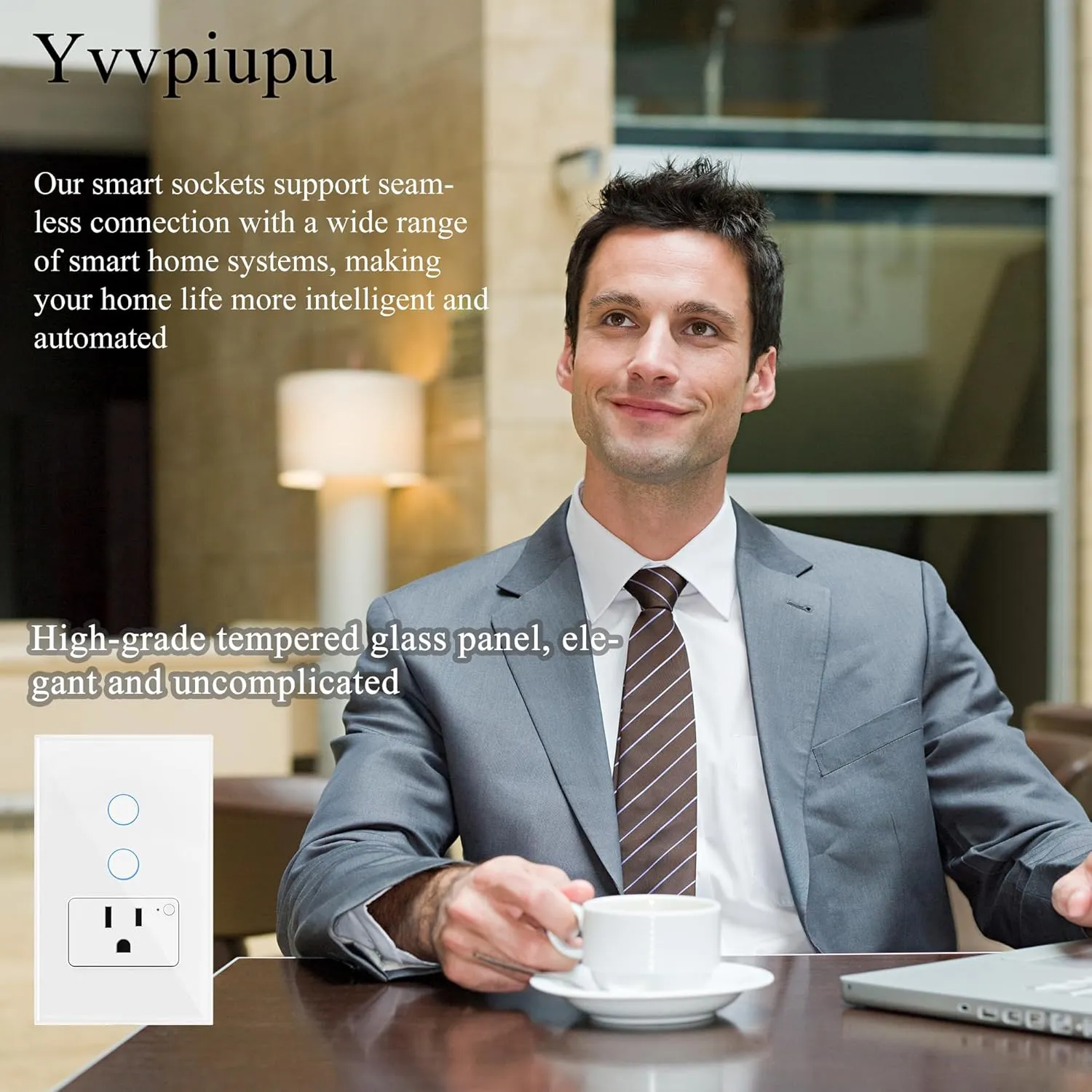 Smart WiFi Light Switch, No Hub Required, Compatible with Alexa and Google Assistant, Single Pole, White (White), ky-861 2