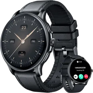 Smartwatch for Men Fitness Tracker: Black Smart Watches (Answer/Make Calls) 1.43’’ AMOLED Touchscreen with Waterproof Heart Rate Blood Pressure Health Monitor Sport Pedometer Compatible Android iOS