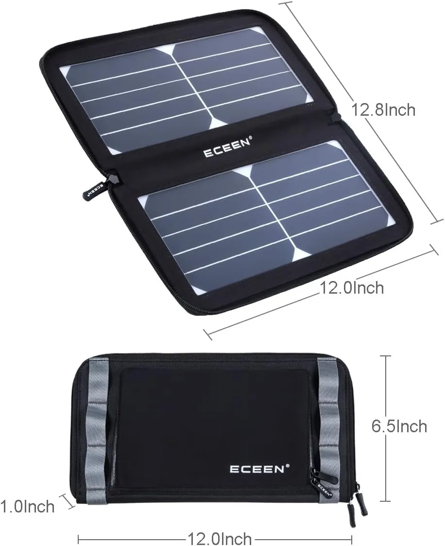 Solar Phone Charger for Cell Phone, ECEEN 10W Solar Cells Smart USB Output for Smart Mobile Phone Tablets Device Power Supply Waterproof Portable Travel Camping Outdoor Activities Gear Emergency Kit