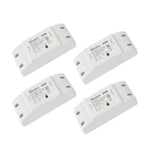 SONOFF Basic R2 10A Smart WiFi Wireless Light Switch, DIY Module for Smart Home Automation Solution, Works with Amazon Alexa & Google Home, Works with IFTTT, 4-Pack
