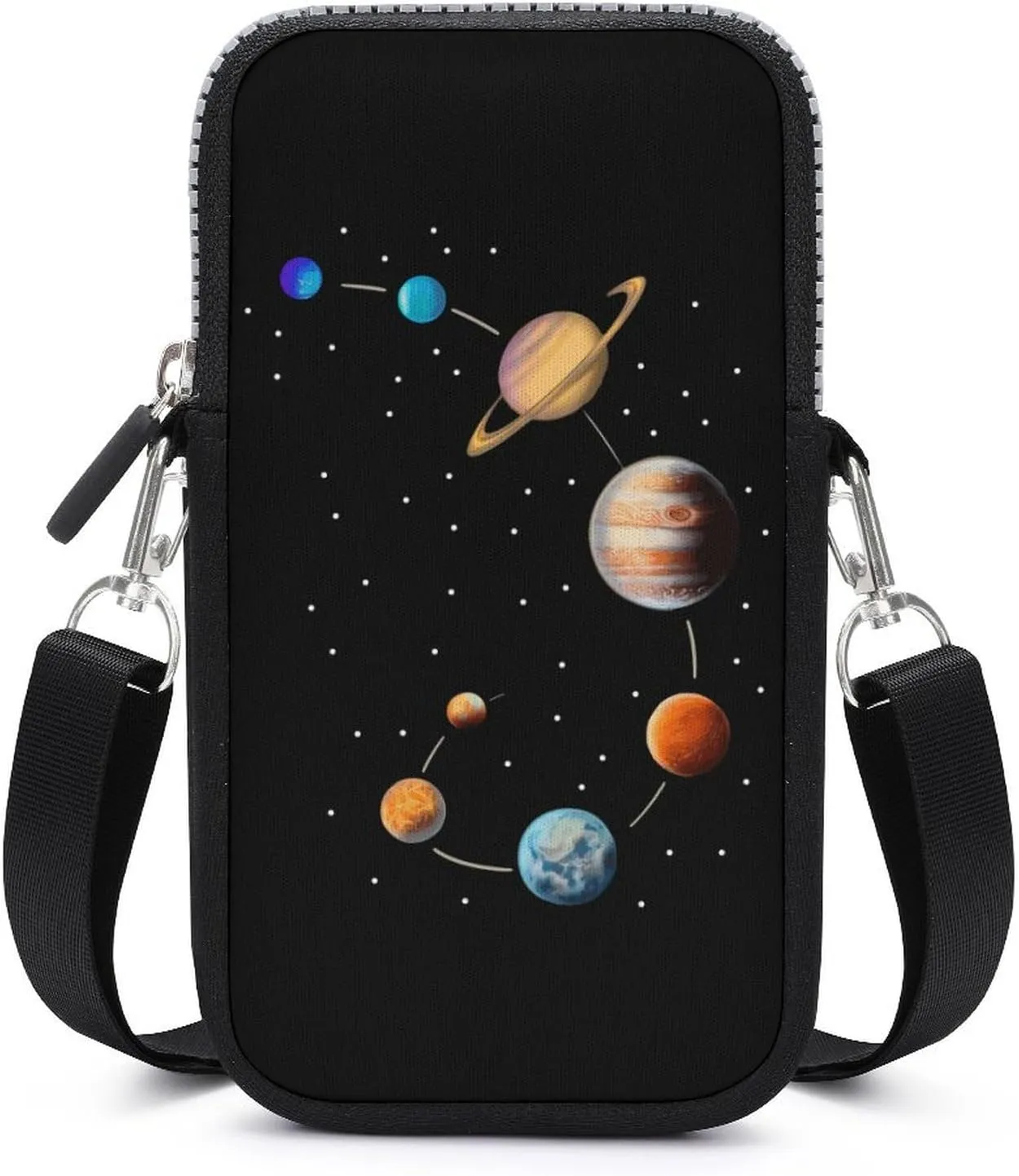 Space Solar System Women Crossbody Phone Purse Adjustable Strap Cell Phone Shoulder Bag Small Belt Bag
