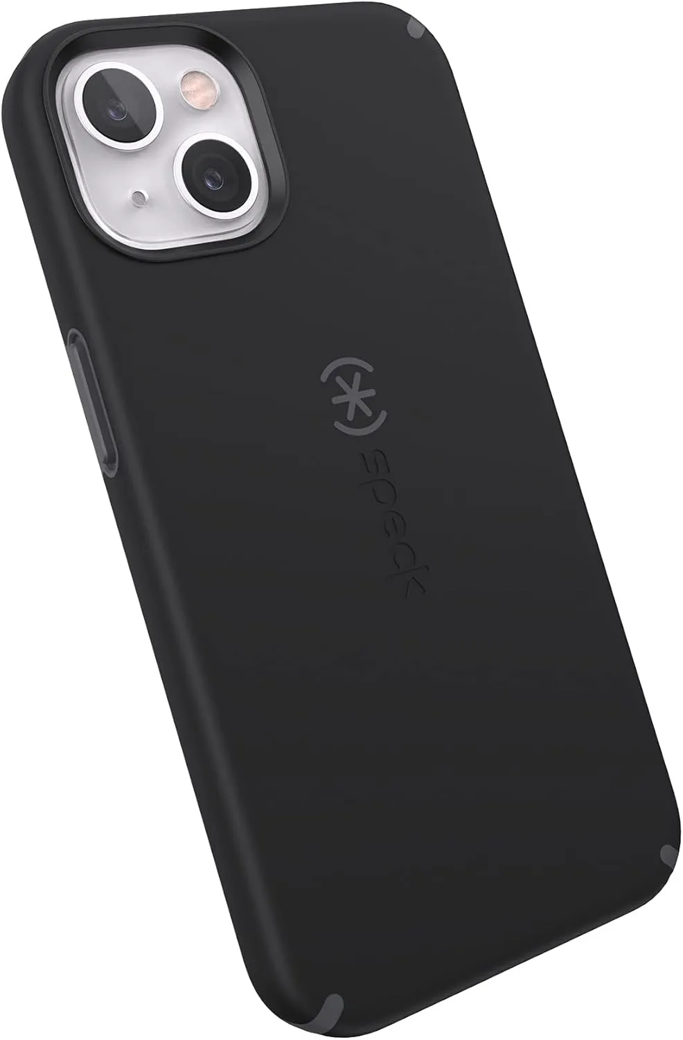Speck MagSafe Case for iPhone 13 - Drop & Camera Protection, Soft-Touch Secure Grip, Wireless Charging Compatible, Fits All 6.1 Inch Models - Black/Slate Grey