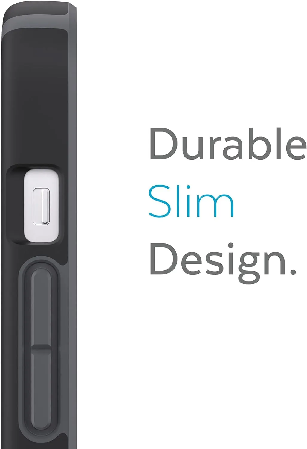 Speck MagSafe Case for iPhone 13 - Drop & Camera Protection, Soft-Touch Secure Grip, Wireless Charging Compatible, Fits All 6.1 Inch Models - Black/Slate Grey