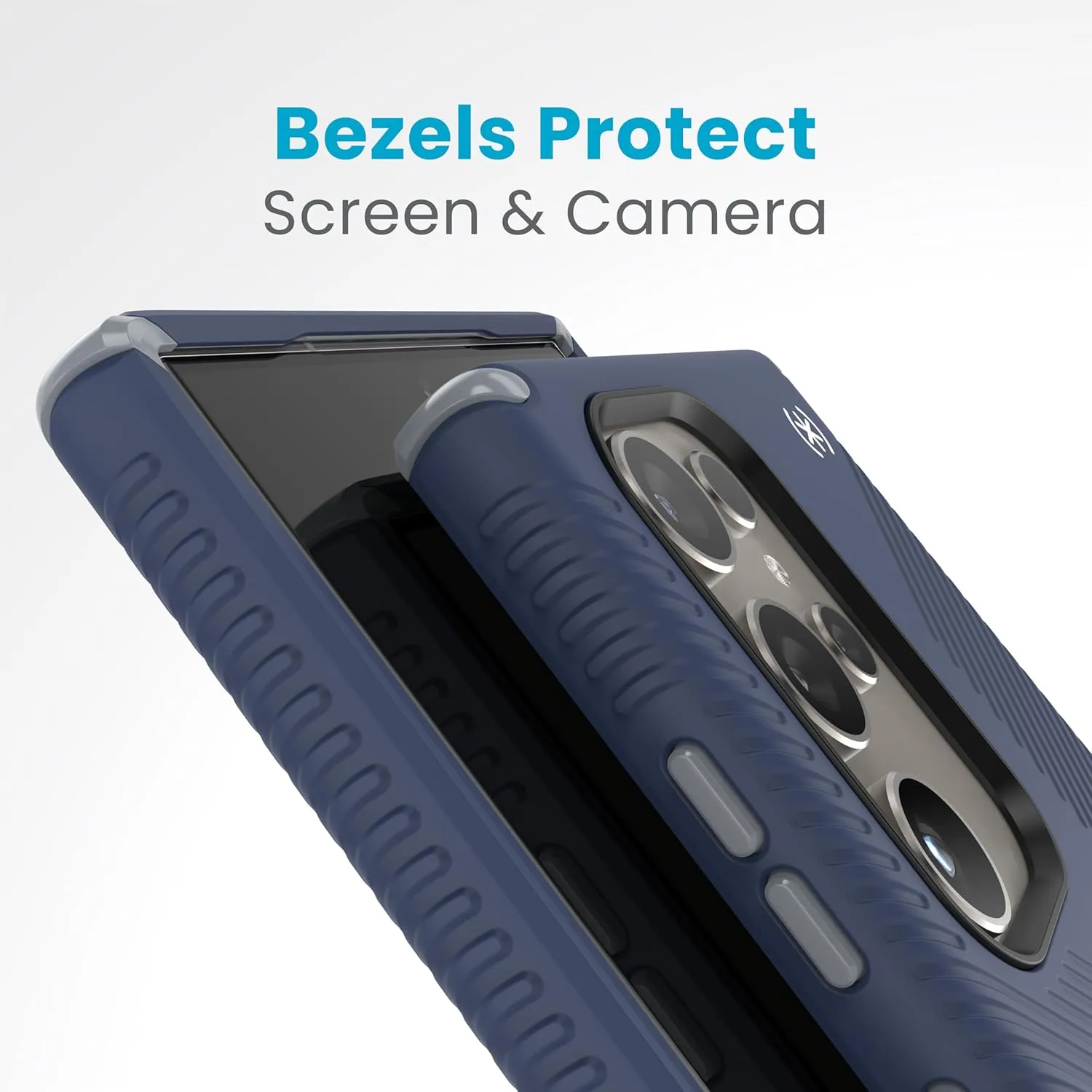 Speck Presidio 2 Grip Samsung Galaxy S24 Ultra Case - Drop & Camera Protection, Soft-Touch Secure Grip, Wireless Charging Compatible, Shock Absorbant, Galaxy S24 Ultra Case - Coastal Blue