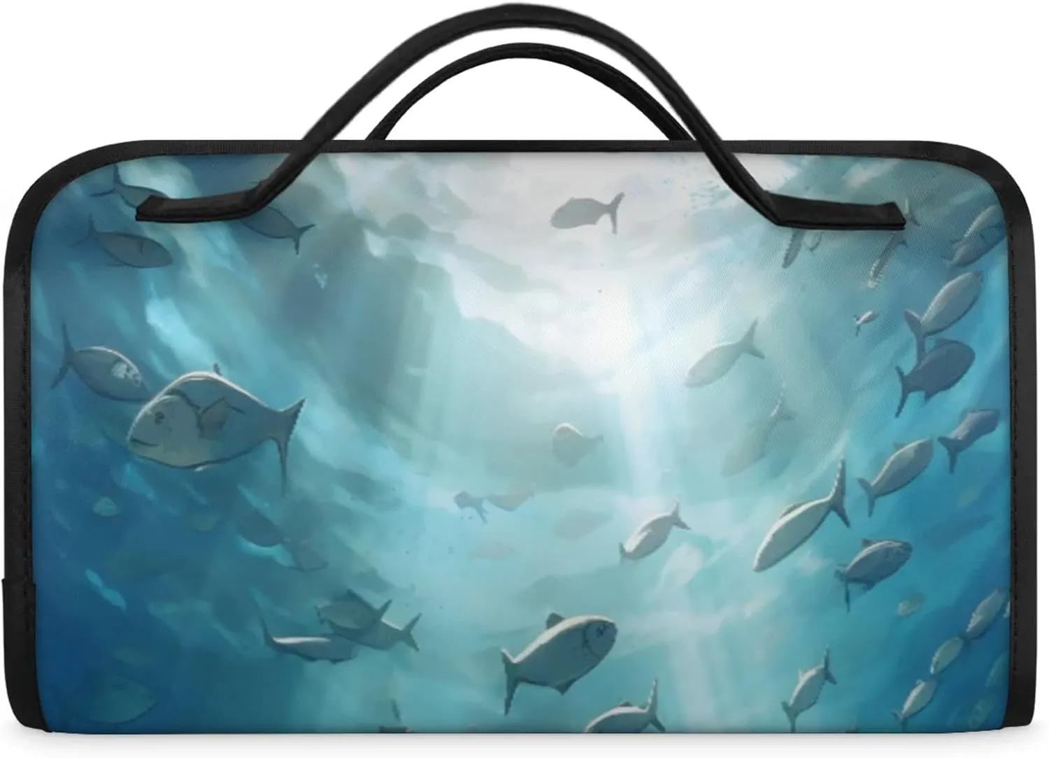 Spectacular Underwater Toiletry Bag Water Proof Travel Makeup Case Large Capacity 4 in 1 Foldable Cosmetics Storage for Women Men Removable Zipper Clear PVC Pockets