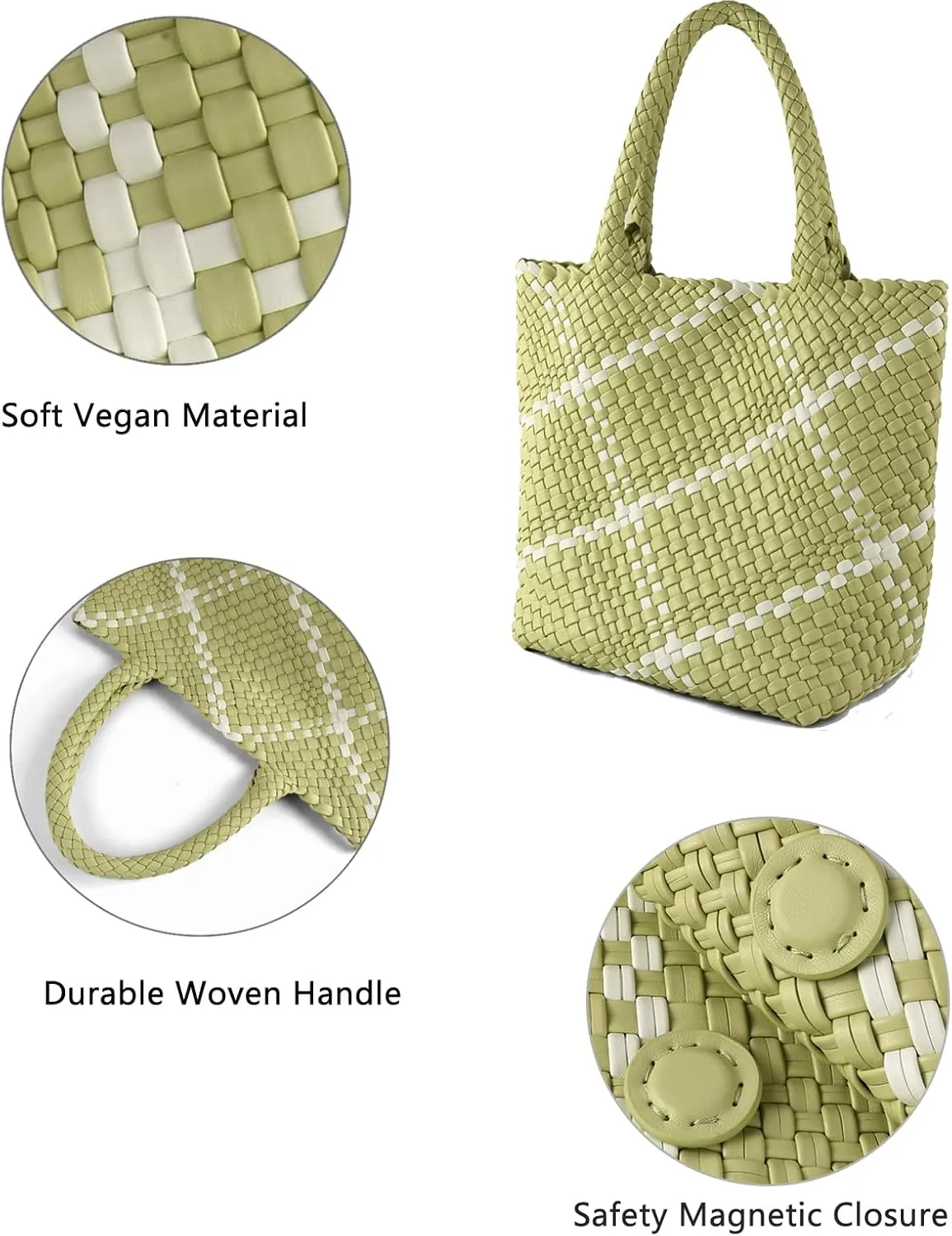 SporGenius Woven Tote Beach Bag with Small Handmade Purse, Large Summer Travel Handbags and Purses