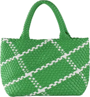 SporGenius Woven Tote Beach Bag with Small Handmade Purse, Large Summer Travel Handbags and Purses