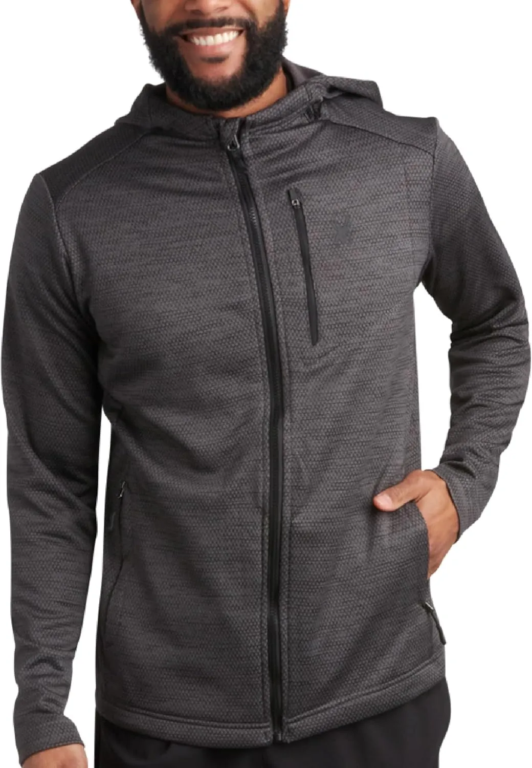 Spyder Men's Active Fleece Hoodie - Performance Mesh Fleece Full Zip Up Sweatshirt with Secure Zip Pockets (Sizes: S-XXL)