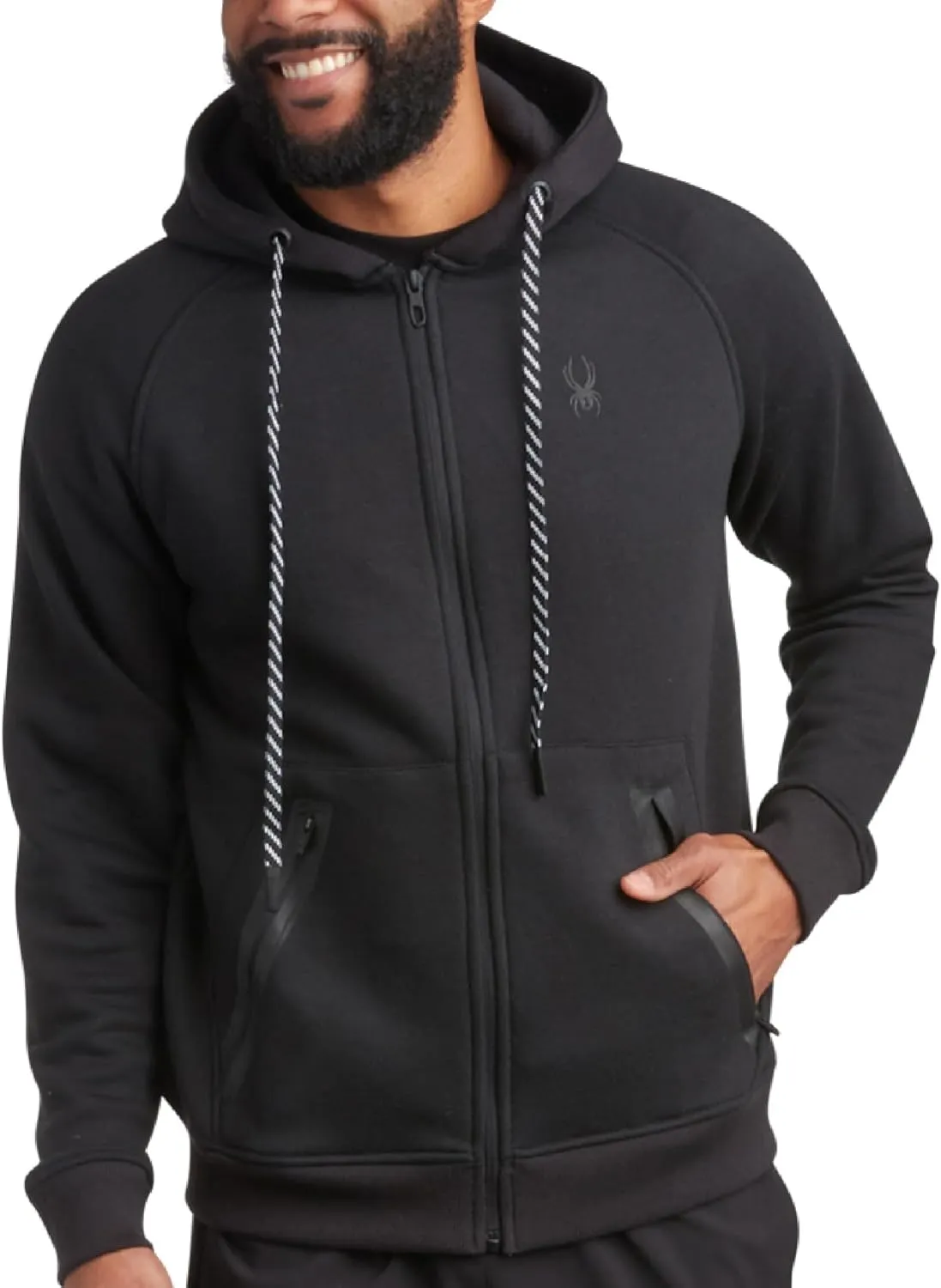 Spyder Mens Zip Up Hoodie - UPF30  Super Soft Fleece Sweatshirt, Warm Athletic Hoodies for Men with Secure Zip Pockets (S-XL)