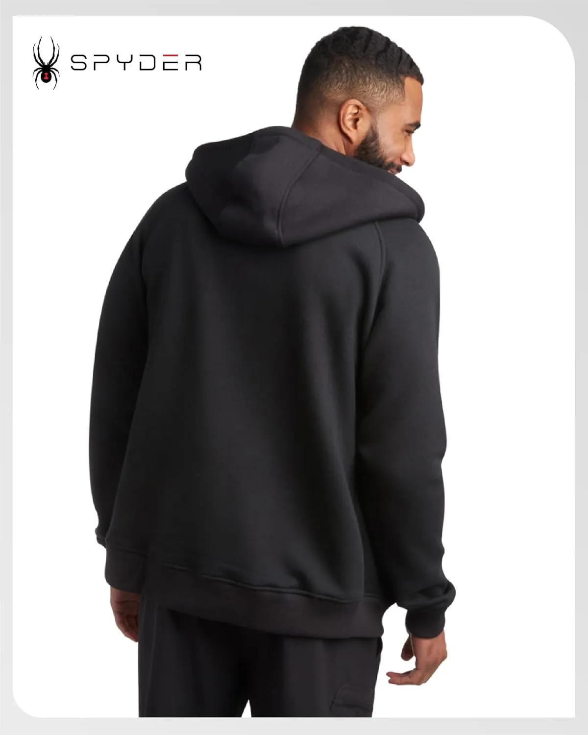 Spyder Mens Zip Up Hoodie - UPF30  Super Soft Fleece Sweatshirt, Warm Athletic Hoodies for Men with Secure Zip Pockets (S-XL)