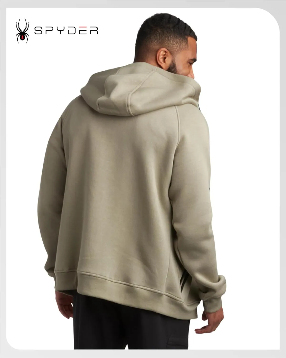Spyder Mens Zip Up Hoodie - UPF30  Super Soft Fleece Sweatshirt, Warm Athletic Hoodies for Men with Secure Zip Pockets (S-XL)
