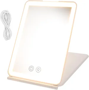 Square Led Lighted Makeup Mirror Portable Creative Vanity Led Lights High-Definition