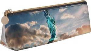 Statue of Liberty in NYC Print Simple Pencil Case Triangle Pouch for Pens Makeup Art Supplies Daily Essentials